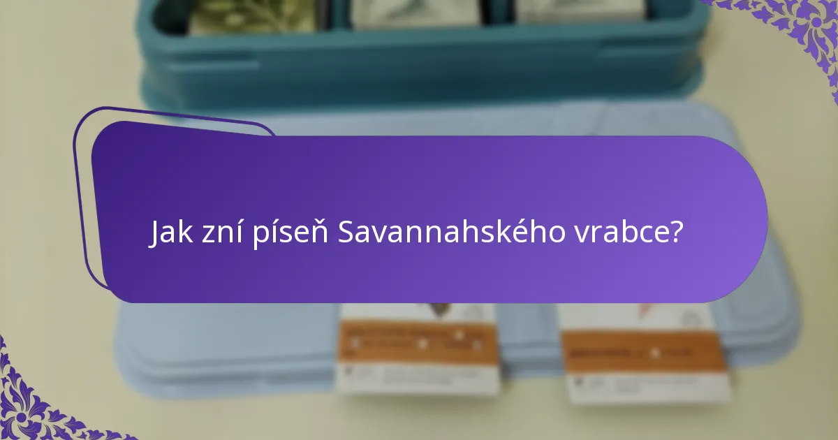 Jak zní píseň Savannahského vrabce?