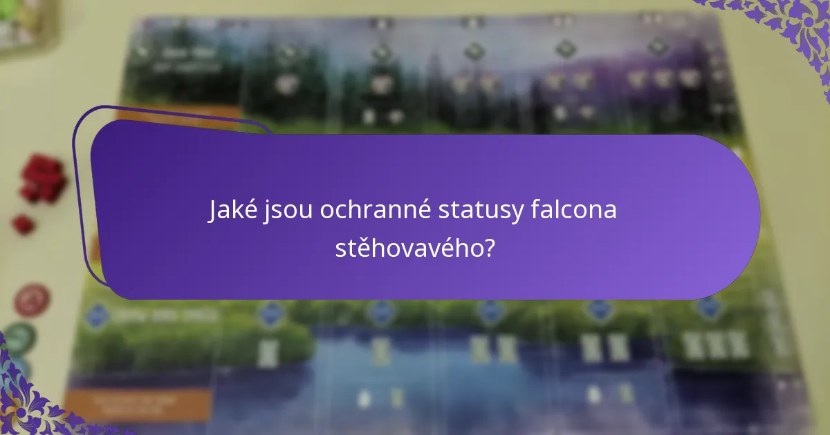 Jaké jsou ochranné statusy falcona stěhovavého?