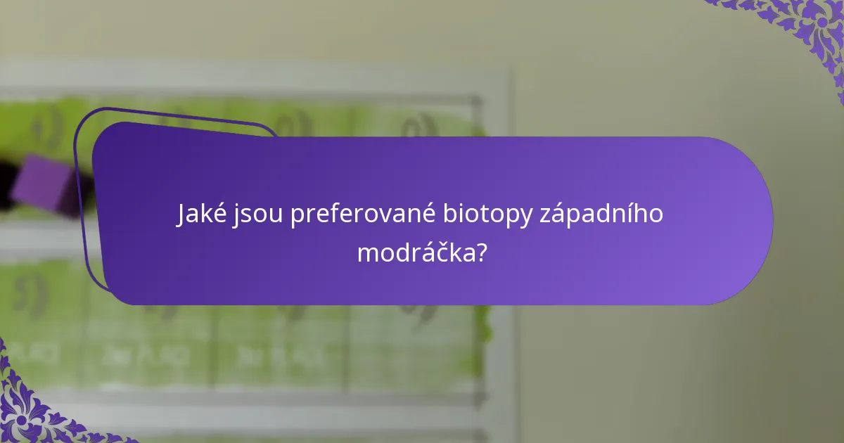 Jaké ochranné snahy podporují populace západních modráčků?