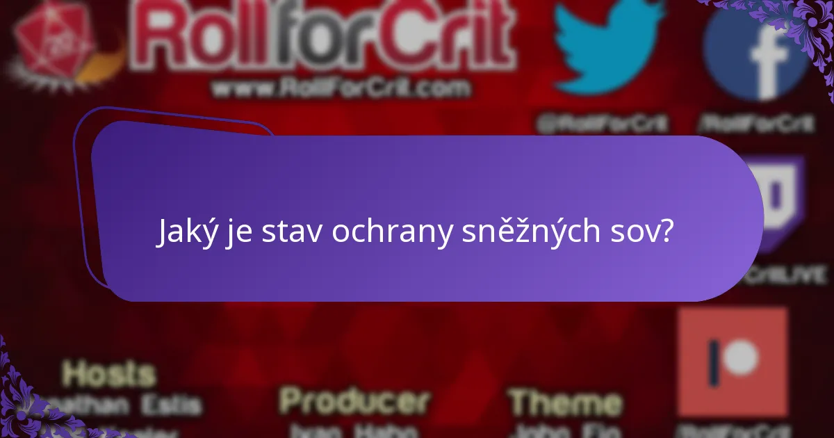 Jaký je stav ochrany sněžných sov?